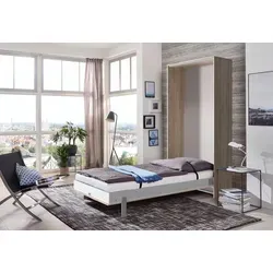 WIMEX Juist Schrankklappbett - Vertikal klappbar, 3 Liegeflächen, Eiche sägerau - Betten, platzsparendes Schrankbett mit 3 Liegeflächen und robustem Lattenrost, ideal für Gästezimmer und kleine Räume. Made in Germany für höchste Qualität und Langlebigkeit.