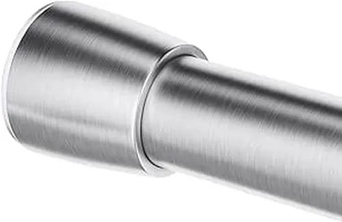 iDesign 78670 Duschvorhangstange, mittellange Teleskopstange aus Edelstahl, ausziehbare Duschvorhangstange ohne Bohren für Dusche und Badewanne, mattsilberfarben , 127 - 221 cm