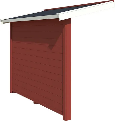 Schleppdach Outdoor Life 90 x 220 cm in Schwedenrot - Gartenhäuser: Robustes Holz-Schleppdach mit Seitenwand, ideal für zusätzlichen Stauraum und wettergeschützte Bereiche im Garten.