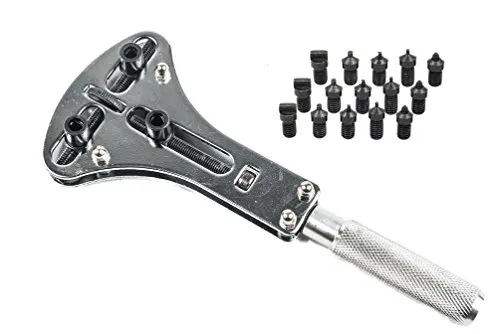 Uhrenöffner für XXL Uhren 18 Einsätze Deckelöffner Uhrenwerkzeug Dreipunkteöffner Einsätze mit Gewinde