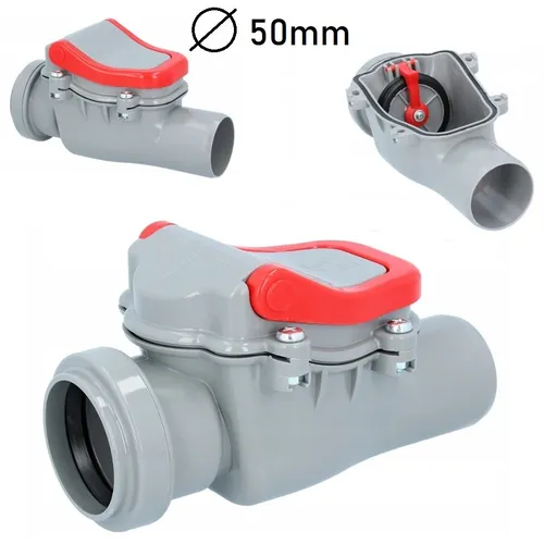 Rückstauverschluss Rückstauklappe DN Ø 50 mm Rattenschutz für KG HT PP Einbau