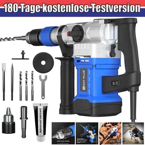Stemmhammer Bohrhammer SDS PLUS Profi 4000W - Bohrmaschinen für Profis, leistungsstarker 4000W Bohrhammer mit bürstenlosem Motor und kompaktem Design, ideal für schwere Einsätze und präzises Arbeiten.