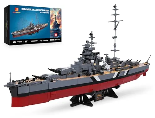JMBricklayer Technik Bismarck Schlachtschiff Klemmbausteine für Erwachsene