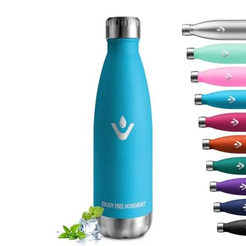 Thermoskanne 500ml, Metall Thermosflasche Doppelwandig, Edelstahl Trinkflasche BPA-Frei, Kohlensäure Geeignet, Isolierflasche für Camping, Kinder, Fitness, Sprudel, Sport, Reisen, Jungs, Mädchen
