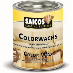 SAICOS Colorwachs Nussbaum - 750 ml - Wachse für Holz im Innenbereich, offenporig und atmungsaktiv, ideal für farbige Wandverkleidungen und Fußböden, schützt Holz auf natürliche Weise.