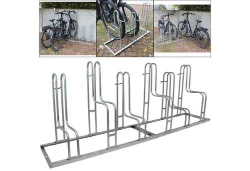 TRUTZHOLM Fahrradständer für 6 Fahrräder - Hochwertiger Fahrradständer aus feuerverzinktem Stahl, höhenversetzt für optimale Stellfläche, ideal für öffentliche und private Bereiche.