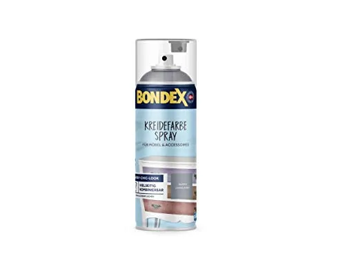 Bondex 440231 Kreidefarbe Spray warmes himmelsgrau 0,4 L für 4 m² - Einfach und Schnell: Schütteln & Sprühen - Leichte Verarbeitung - Shabby Look Farbe