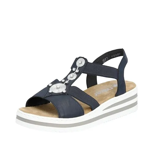 Rieker Damen Sandalen V0287 - Wanderschuhe mit flachem Absatz, ideal für Komfort und Unterstützung bei langen Spaziergängen.