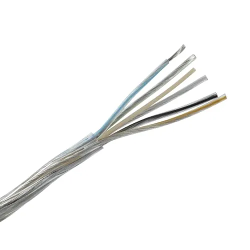 WITTKOWARE Lampenleitung (Leuchtenkabel) transparent, flexibel, verzinnte Kupferleiter, 5x0,75mm², Kabellänge 50m