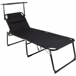 XXL Aluminium Gartenliege mit verstellbarem Dach - Gartenliege mit Kissen und Sonnendach, großzügige Liegefläche von L200xB70cm für maximalen Komfort und idealen Schutz vor Sonnenstrahlen.