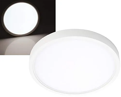 ChiliTec LED Deckenlampe Rund 40cm - Ultra flach und flackerfrei für Wohnräume - Deckenleuchten - Mit nur 24mm Höhe bietet diese flache Leuchte blendfreies, flackerfreies Licht für optimale Ausleuchtung in Büro, Flur oder Küche.