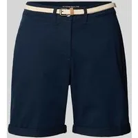 Tom Tailor Regular Fit Chinoshorts aus Baumwoll-Mix in Dunkelblau, Größe 34
