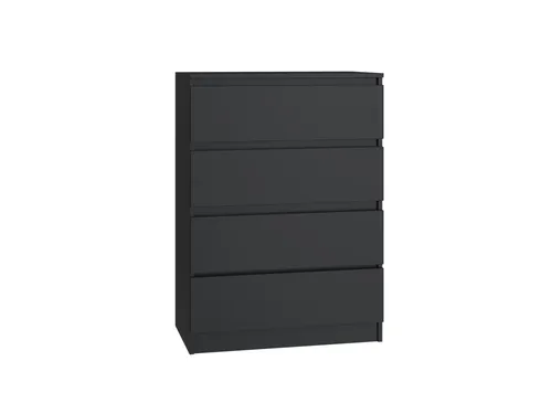 Malwa M4 Kommode SCHWARZ - Stylische Kommode mit 4 Schubladen, ideal für Ordnung in jedem Raum. Maße: 80 cm Breite, 100 cm Höhe, 40 cm Länge.