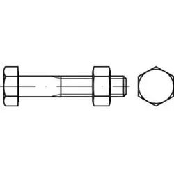 ISO 4014 SB-Schrauben-Garnituren M 12 x 180 - 25 Stück - Maschinenschrauben mit hoher Festigkeit, feuerverzinkt und ideal für sichere Verbindungen in Bauprojekten.