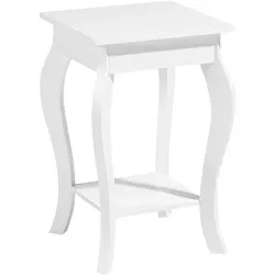 BELIANI Couchtisch Weiß 38 x 38 cm - Eleganter Beistelltisch mit geschwungenen Beinen - Stylischer Couchtisch in klassischem Weiß, ideal für kleine Räume. Mit praktischen Ablageflächen und geschwungenen Beinen, die jedem Raum Eleganz verleihen.