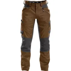 Helix Arbeitshose mit Stretch - Lehmbraun/Anthrazit, Größe 46 - Arbeits- & Schutzkleidung mit 4-Wege-Stretch für optimale Bewegungsfreiheit, verstärkten Taschen und reflektierenden Details für erhöhte Sicherheit.