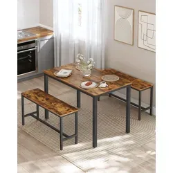 VASAGLE Sitzgruppe, schwarz Holz, Metall, 3-teilig von VASAGLE