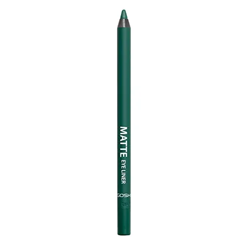GOSH Matte Eyeliner in frischem Grün I cremig weiche Textur für einfaches Auftragen I hohe Deckkraft, ideal für Smokey Eyes I perfekt zu Maskara I vegan & parfümfrei I 012 Forest Green