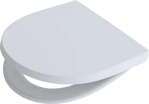 WC-Sitz KERAMAG RENOVA NR.1 mit SoftClose - D-Form WC-Sitz aus Kunststoff mit Absenkautomatik und edelstahlfarbenen Scharnieren, ideal für moderne Badezimmer.