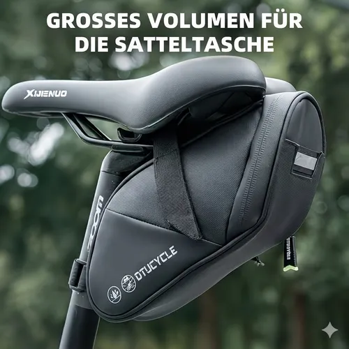 Fahrrad Satteltasche Schwarz groß 18x11x9,5cm wasserabweisend MTB Rennrad