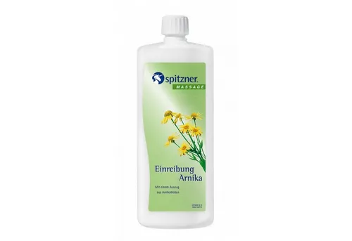 Spitzner Massageöl Arnika 1 Liter - angenehm kühlend - Hochwertiges Massageöl für entspannende Anwendungen. Ideal zur Unterstützung der Pflege nach sportlichen Aktivitäten. Ergonomische Flasche für einfachen Gebrauch.