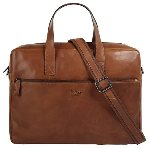 Elegante Aktentasche X-ZONE aus echtem Leder in braun von X-ZONE