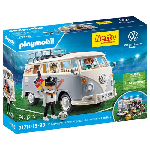 Playmobil VW Fan Bulli - limitierter Volkswagen T1 Campingbus, mit voll ausgestattetem Innenraum und viel Platz für Spielspaß