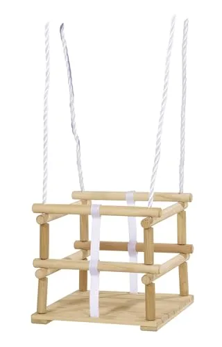 Eichhorn 100004502 - Höhenverstellbare Outdoor Gitterschaukel, TÜV GS geprüft und belastbar bis 20 kg, ideal für Kinder ab 1 Jahr aus hochwertigem Birkenholz