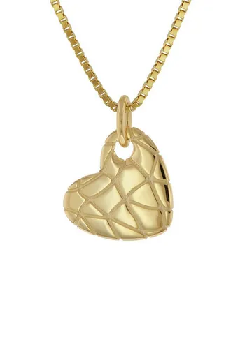 trendor Kette mit Anhänger Herz-Anhänger Gold 333 / 8K mit vergoldeter Silber-