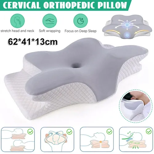 Orthopädisches Nackenkissen aus Memory Foam in grau von Memory
