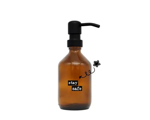 a good smile Seifenspender DIY Glas braun schwarz 250ml