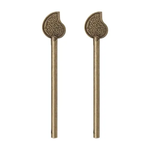 eMagTech 2 Stück Retro Bronze Verriegelungsstift Chinesischer Verriegelungsstift Im Blattstil Schrankschlüsselriegel Türriegel für Schubladentüren Kleiderschranktüren Schuhschränke (11 mm)