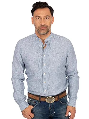 Almsach Herren Stehkragenhemd 175LI dunkelblau XL