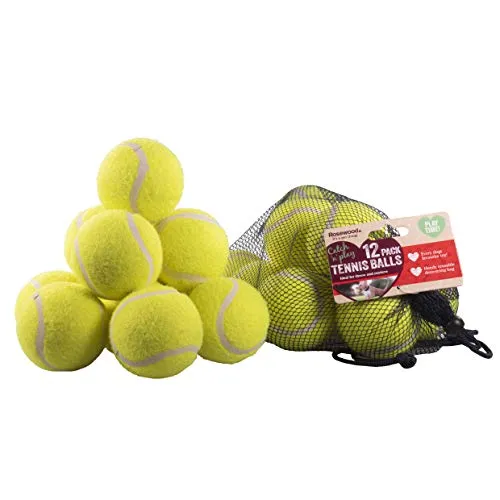 Rosewood 12 Standard-Tennisbälle, Hundespielzeug