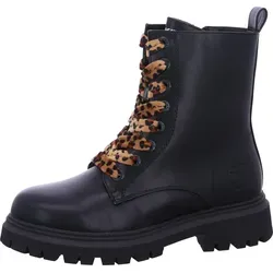 Dockers by Gerli Schnürstiefel Schwarz - Wanderschuhe mit modischer Schnürung und robustem Blockabsatz, ideal für den Winter mit sicherem Halt durch gute Profilsohle und schnellem An- und Ausziehen dank Reißverschluss.