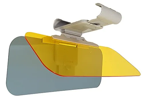 HP-Autozubehör 10213 Kfz Blendschutz - Sonnenschutz für Frontscheiben, 2in1 Blendschutz für Tag und Nacht, ideal für Brillenträger, einfache Steckmontage an der Sonnenblende