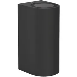 ledscom.de Wandleuchte ALSE Up & Downlight für außen, schwarz, Aluminium, rund, inkl. 2 GU10 LED Lampen (warmweiß, 10,8W, je 510lm, 45°)