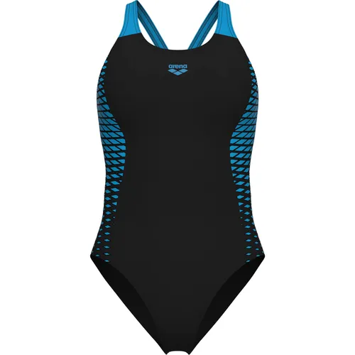 ARENA Openings Damen Badeanzug, Black/Turquoise, 38 - Badeanzüge mit UPF 50+ UV-Schutz, schnell trocknend und chlorbeständig. Breite Rückenöffnung und schmale Träger für optimale Bewegungsfreiheit und stilvolles Design.