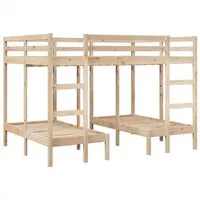 vidaXL Dreifach-Etagenbett 140x200/70x140 cm aus massivem Kiefernholz - Klassisches Etagenbett für optimale Raumausnutzung mit Platz für drei Personen. Stabil und langlebig aus massivem Kiefernholz, ideal für Familien oder Übernachtungsgäste.