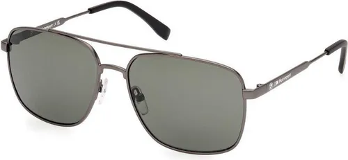 BMW M Motorsport BS0044 Sonnenbrille Herren, Sonnenbrille Casual Leicht Aus Metall, Rechteckige Gläser, Polarisierte Rauchgläser, Glänzendes Palladium