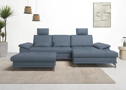 OTTO home Ecksofa Costello L-Form, B: 301 cm mit Sitztiefen-, Armteilverstellung &, 3 Nierenkissen, optional Bettfunktion & Bettkasten