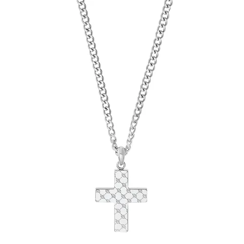 Joop! Herren Halskette 2031030 mit Kreuz-Anhänger aus Edelstahl - Edelstahl-Halskette mit klassischer Panzergliederung und elegantem Joop! Kreuz-Anhänger. Praktischer Karabinerverschluss, ideal zum Verschenken oder Aufbewahren.