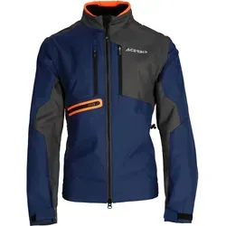 Acerbis Enduro-One Textiljacke - Blau/Grau/Orange - M - Motorradjacke mit sportlicher Passform, abnehmbaren Ärmeln und 5 praktischen Taschen, ideal für Enduro-Fahrer.