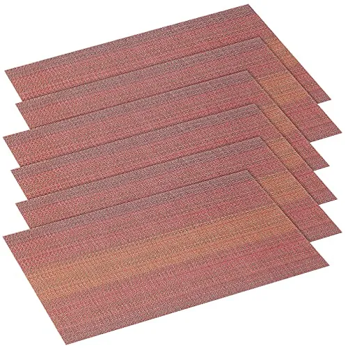 Rosenstein & Söhne Platzdeckchen abwaschbar: 6er-Set abwaschbare Tischsets in ansprechender Web-Optik, 45 x 30 cm (Platzsets, Tischsets Kunststoff, Tischdecke)