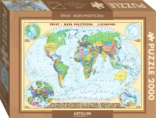 Puzzle 2000 Świat polityczny mapa 1:35 000 000 Lider Serwis Zbigni 5907751190194