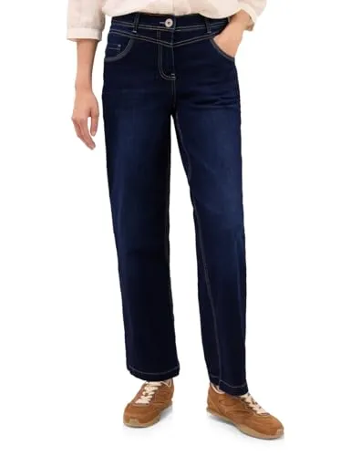 CECIL Damen 3716113 Wide Leg Jeans, Dunkelblaue Waschung - Moderne Wide Leg Jeans im Loose Fit mit High Waist, ideal für trendbewusste Frauen. Perfekte Passform und 5-Pocket-Style für einen lässigen Look.