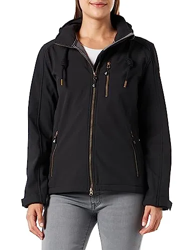 Ankerglut Damen Softshelljacke mit abnehmbarer Kapuze - Funktionsjacke aus 96% Polyester, 4% Elasthan mit TPU-Membran, winddicht und ideal für den Übergang.