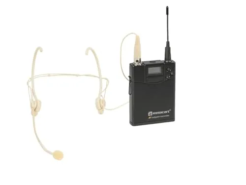 RELACART UT-222 Bodypack mit HM-600S Headset - Mikrofon-Set mit Bodypack und Headset, ideal für Präsentationen und Live-Events, bietet kabellose Freiheit und klaren Sound.