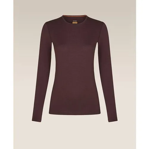 Icebreaker Women's 200 Oasis L/S Crewe - Merinounterwäsche Gr M - Vielseitiges Longsleeve aus 100% Merinowolle in Braun, ideal für Trekking und Wandern. Genieße Wärme und Atmungsaktivität bei jedem Abenteuer!