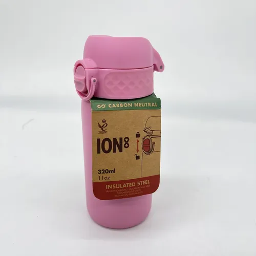 Ion8 Wasserflasche Edelstahl für Kinder, 320 ml, leck -unbedacht, leicht zu öffn